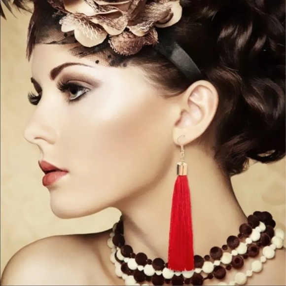 Purple tassel drop earrings gold top 3 for $20 - Picture 3 of 3